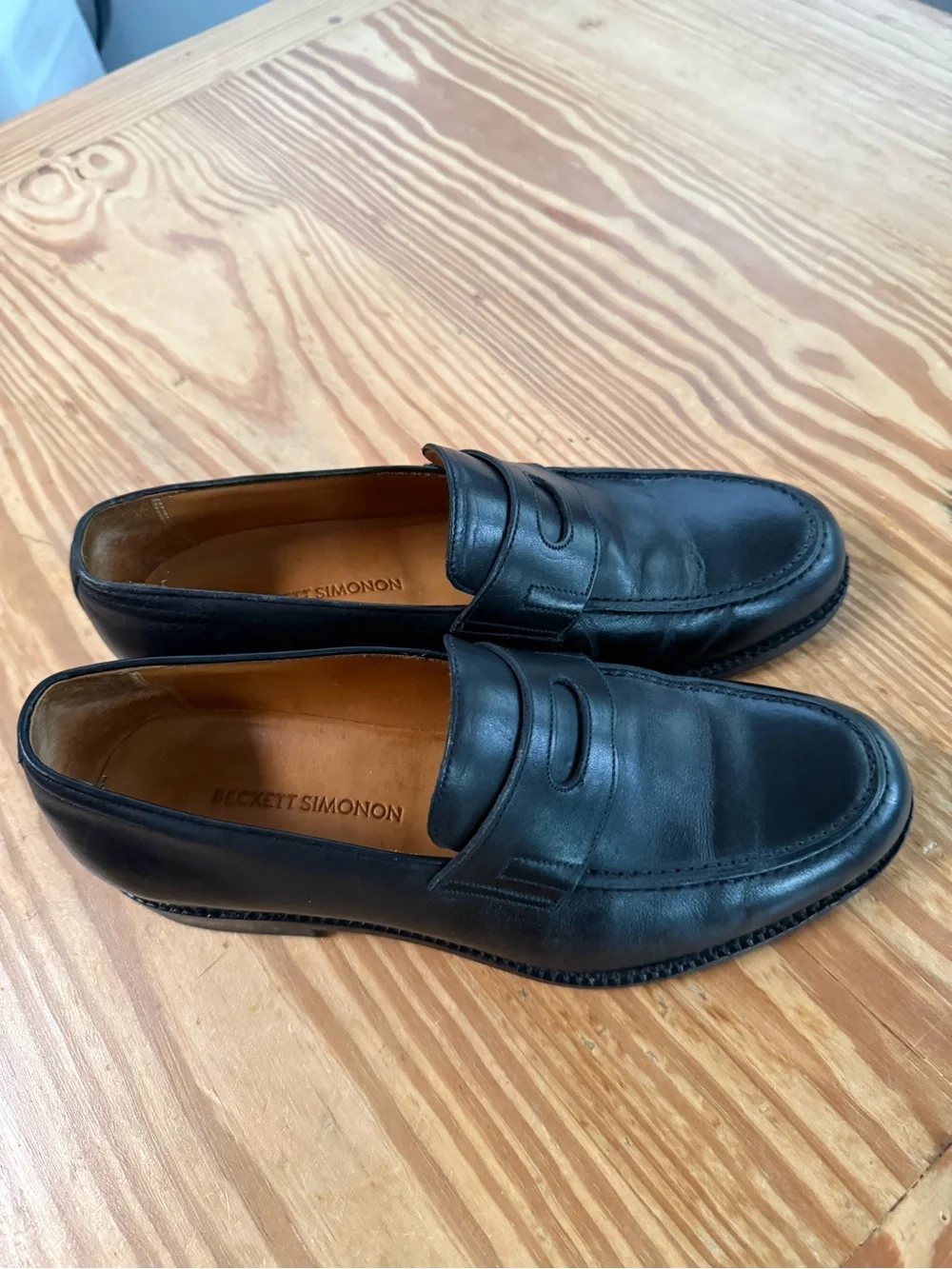 Beckett Simonon Roy Loafers  Black Leather Penny Loafers - Men's Dress Shoe